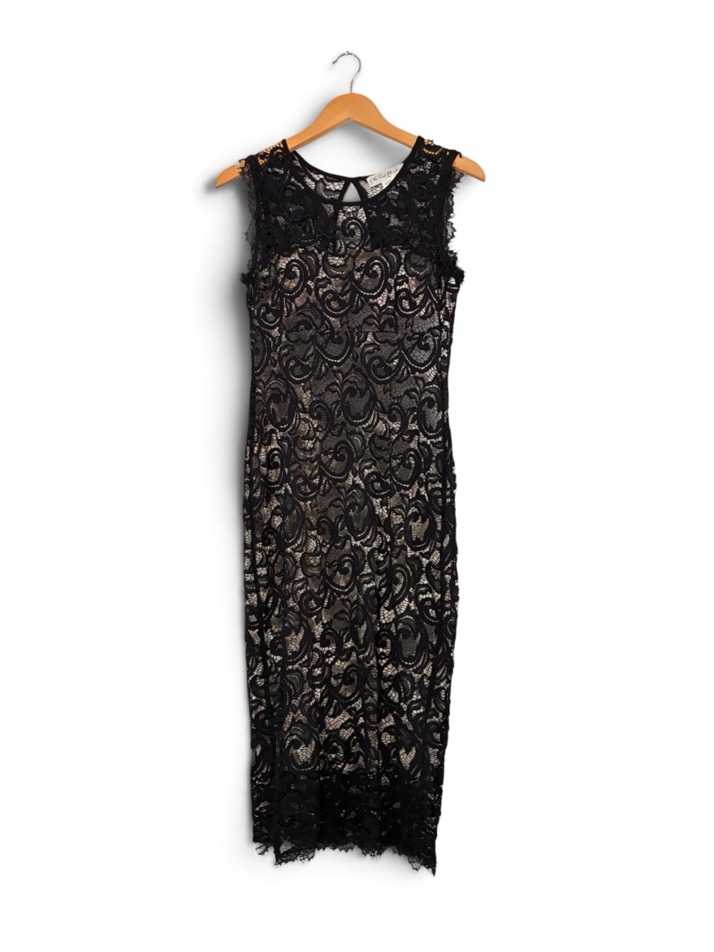 Love Fast Live Hard | Like new scoopneck crochet lace overlay midi dress medium